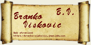 Branko Višković vizit kartica